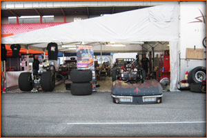 Marcus Hilt Trouble Racing Corvette Pro Mod pit area
