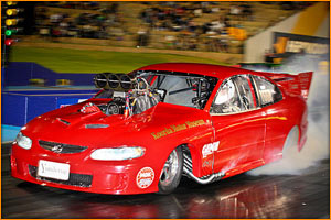 Wayne Keys on his way to the first AA/AP and Roots Supercharger 5 second pass